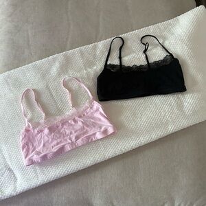 Skims Cotton Lace Scoop Neck Bralette